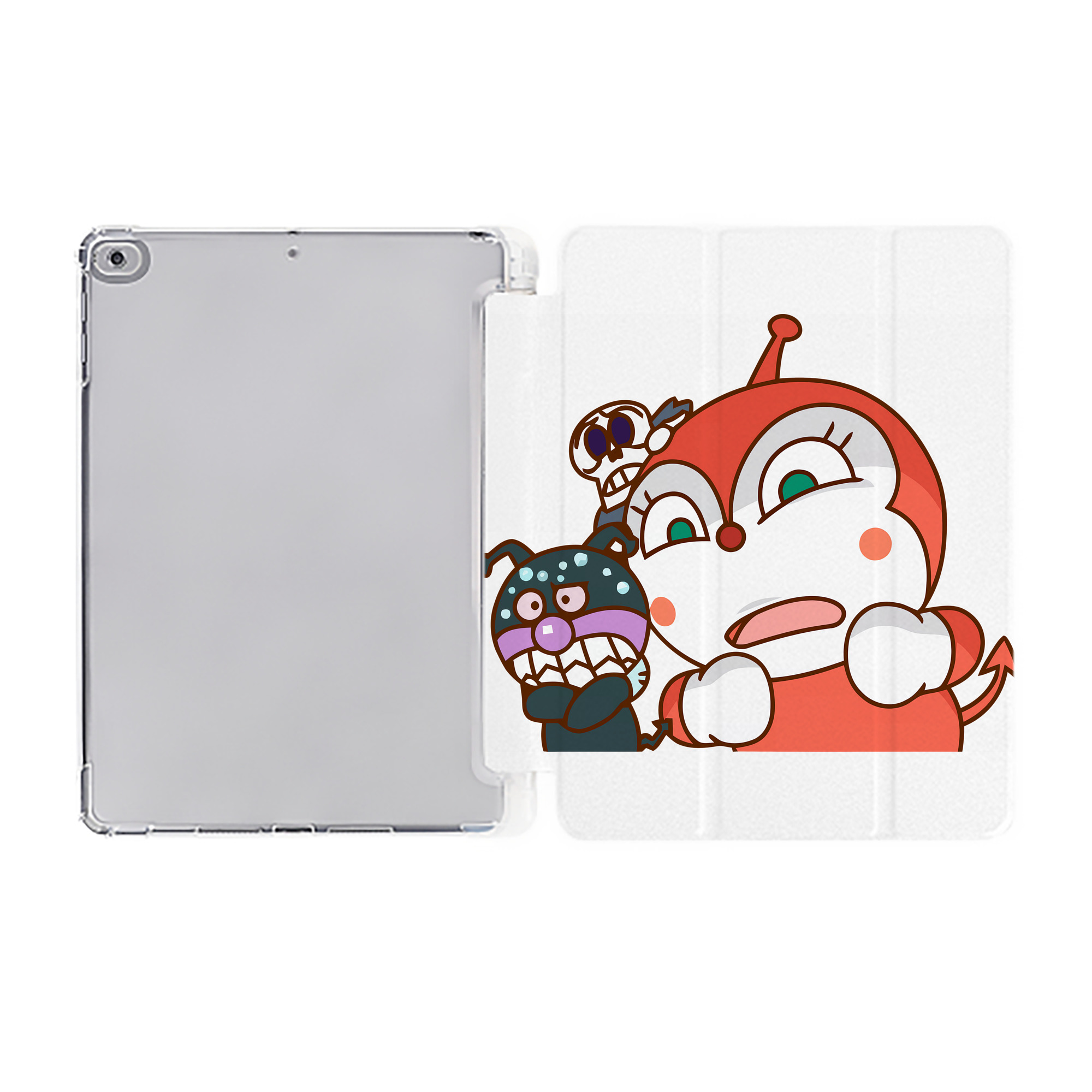 （画像用） アンパンマン Anpanman IPad ケース ペン収納付き 三つ折りスタンド PUレザー×シリコン 対応機種9.5/10.5/10.9インチ